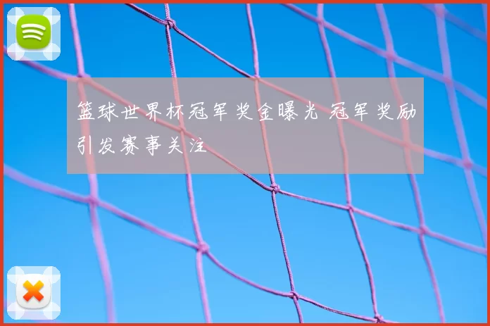篮球世界杯冠军奖金曝光 冠军奖励引发赛事关注